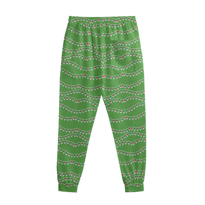 Merry Christmas Lights Pattern Print Sweatpants