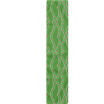 Merry Christmas Lights Pattern Print Table Runner