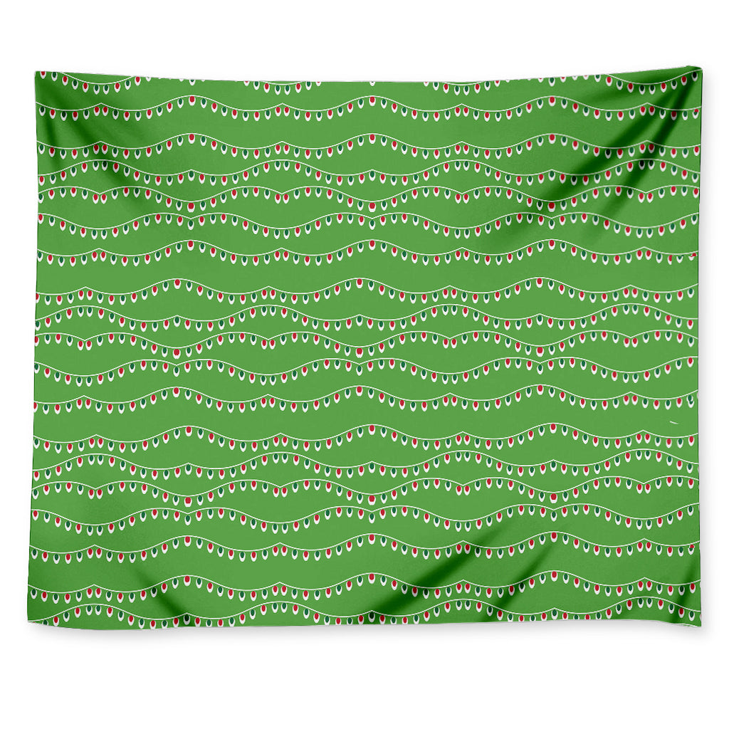 Merry Christmas Lights Pattern Print Tapestry