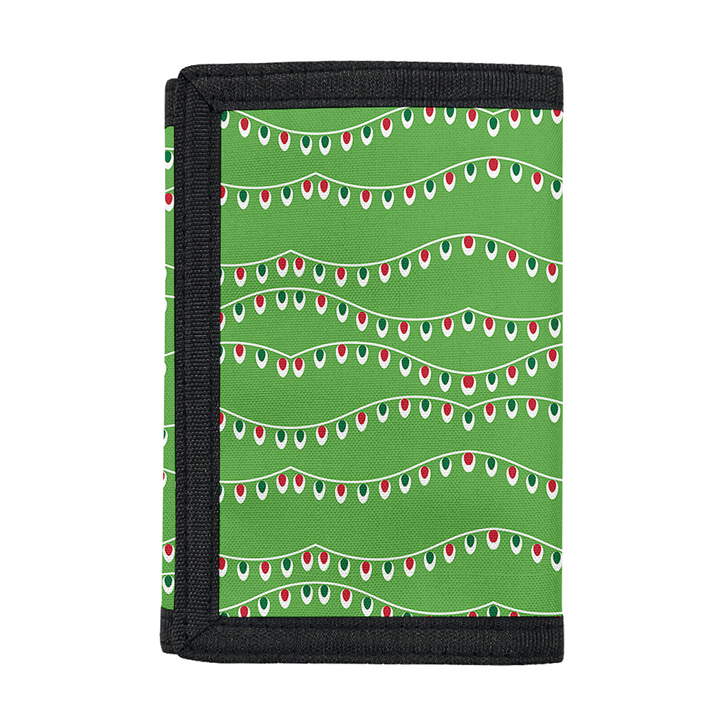 Merry Christmas Lights Pattern Print Trifold Wallet