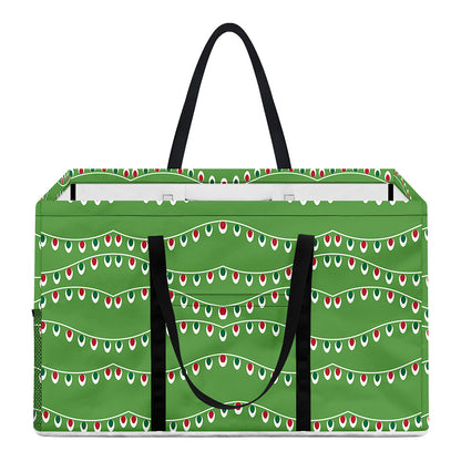 Merry Christmas Lights Pattern Print Utility Tote Bag