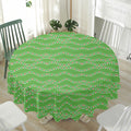 Merry Christmas Lights Pattern Print Waterproof Round Tablecloth