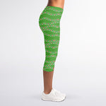 Merry Christmas Lights Pattern Print Women's Capri Leggings