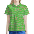 Merry Christmas Lights Pattern Print Women's Polo Shirt