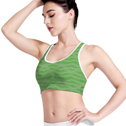 Merry Christmas Lights Pattern Print Women's Sports Bra