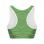 Merry Christmas Lights Pattern Print Women's Sports Bra