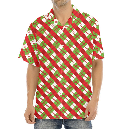 Merry Christmas Plaid Pattern Print Aloha Shirt