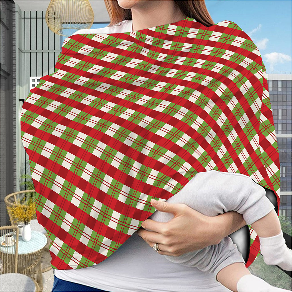 Merry Christmas Plaid Pattern Print Baby Seat Cover