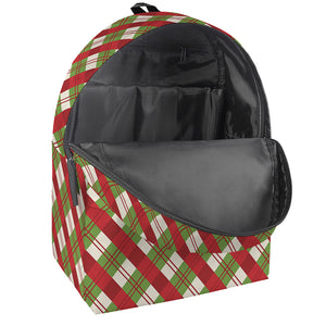 Merry Christmas Plaid Pattern Print Backpack