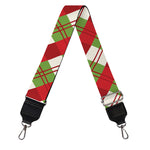 Merry Christmas Plaid Pattern Print Bag Strap