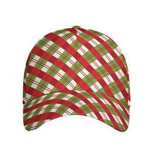 Merry Christmas Plaid Pattern Print Baseball Cap