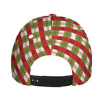 Merry Christmas Plaid Pattern Print Baseball Cap