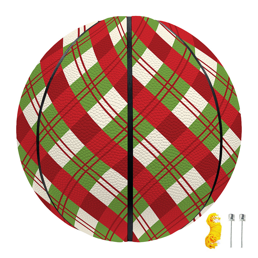 Merry Christmas Plaid Pattern Print Basketball