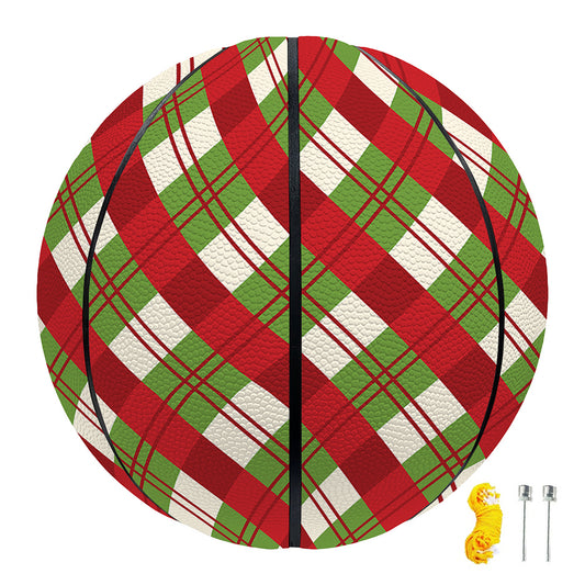 Merry Christmas Plaid Pattern Print Basketball