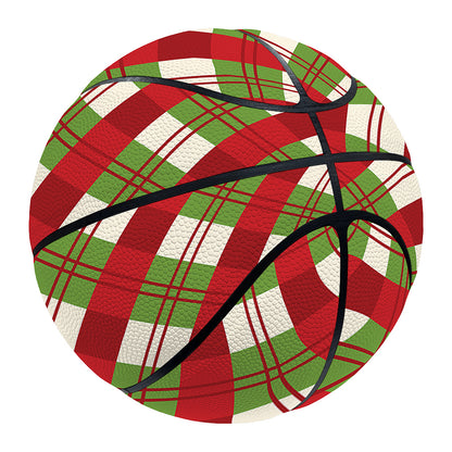 Merry Christmas Plaid Pattern Print Basketball