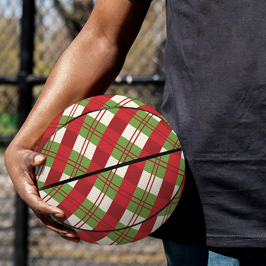 Merry Christmas Plaid Pattern Print Basketball