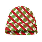 Merry Christmas Plaid Pattern Print Beanie