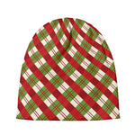 Merry Christmas Plaid Pattern Print Beanie