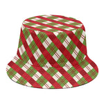 Merry Christmas Plaid Pattern Print Bucket Hat