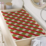 Merry Christmas Plaid Pattern Print Changing Pad Cover