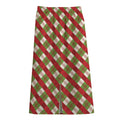 Merry Christmas Plaid Pattern Print Cotton Front Slit Maxi Skirt