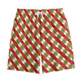 Merry Christmas Plaid Pattern Print Cotton Shorts