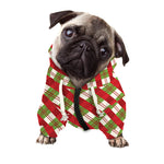 Merry Christmas Plaid Pattern Print Dog Zip Up Hoodie
