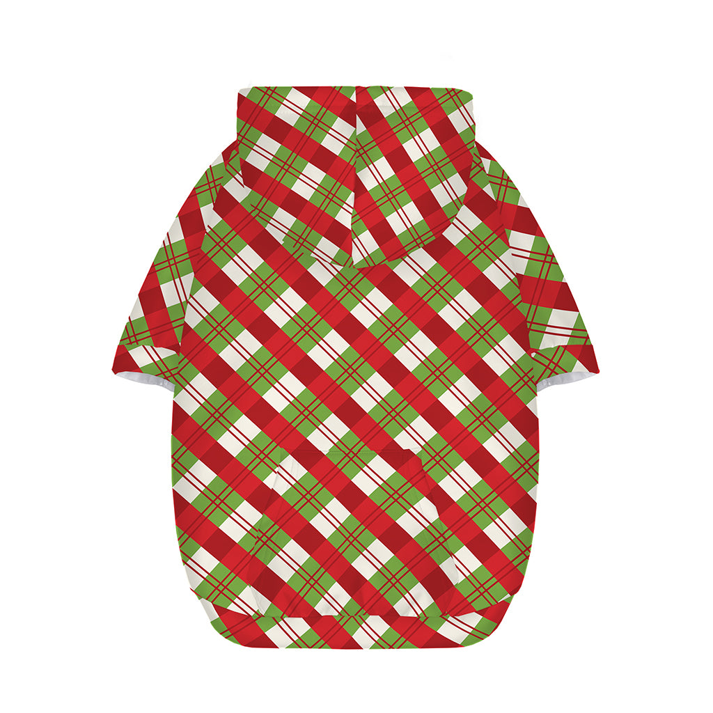Merry Christmas Plaid Pattern Print Dog Zip Up Hoodie