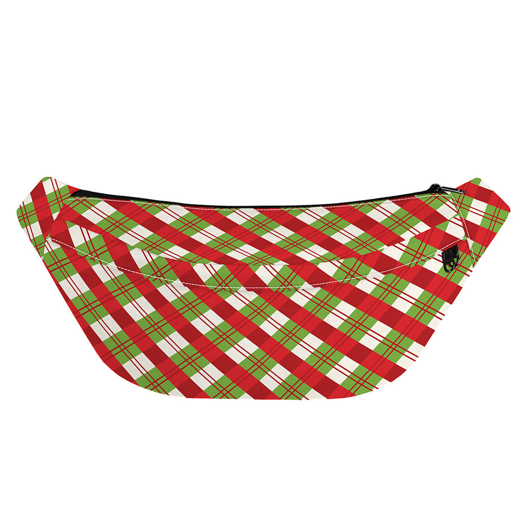 Merry Christmas Plaid Pattern Print Fanny Pack