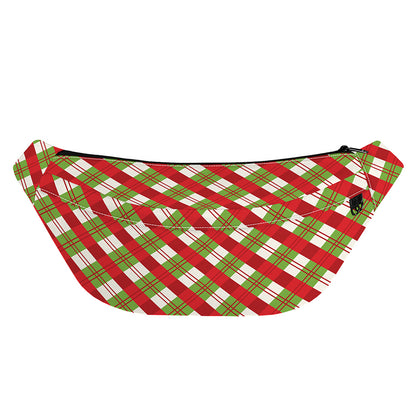 Merry Christmas Plaid Pattern Print Fanny Pack