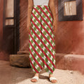 Merry Christmas Plaid Pattern Print Harem Pants