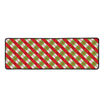 Merry Christmas Plaid Pattern Print Long Kitchen Mat