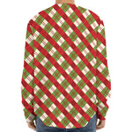 Merry Christmas Plaid Pattern Print Long Sleeve Baseball Jersey