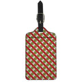 Merry Christmas Plaid Pattern Print Luggage Tag