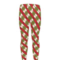 Merry Christmas Plaid Pattern Print Men's Leggings