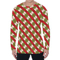 Merry Christmas Plaid Pattern Print Men's Long Sleeve T-Shirt