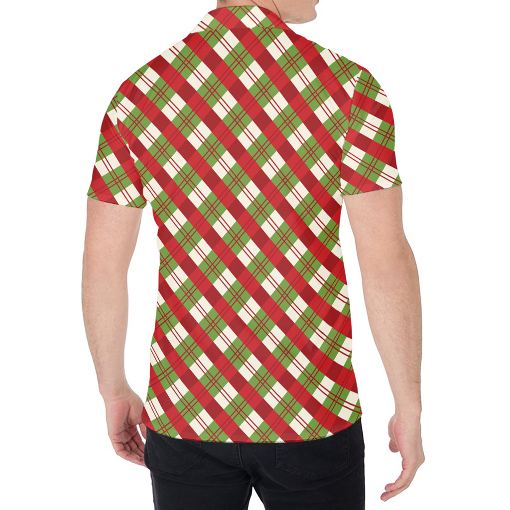 Merry Christmas Plaid Pattern Print Men's Shirt
