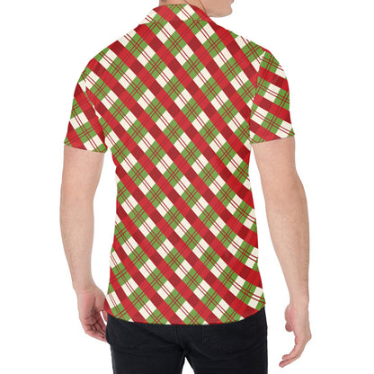 Merry Christmas Plaid Pattern Print Men's Shirt