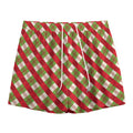 Merry Christmas Plaid Pattern Print Mesh Shorts