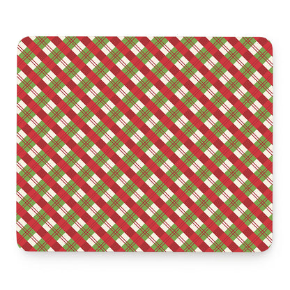 Merry Christmas Plaid Pattern Print Mouse Pad