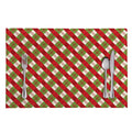 Merry Christmas Plaid Pattern Print Placemat