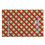 Merry Christmas Plaid Pattern Print Placemat