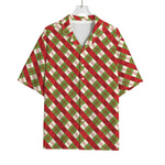 Merry Christmas Plaid Pattern Print Rayon Hawaiian Shirt