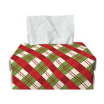Merry Christmas Plaid Pattern Print Rectangle Tissue Box Cover