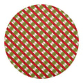 Merry Christmas Plaid Pattern Print Round Blanket