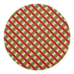 Merry Christmas Plaid Pattern Print Round Blanket