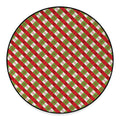 Merry Christmas Plaid Pattern Print Round Floor Mat