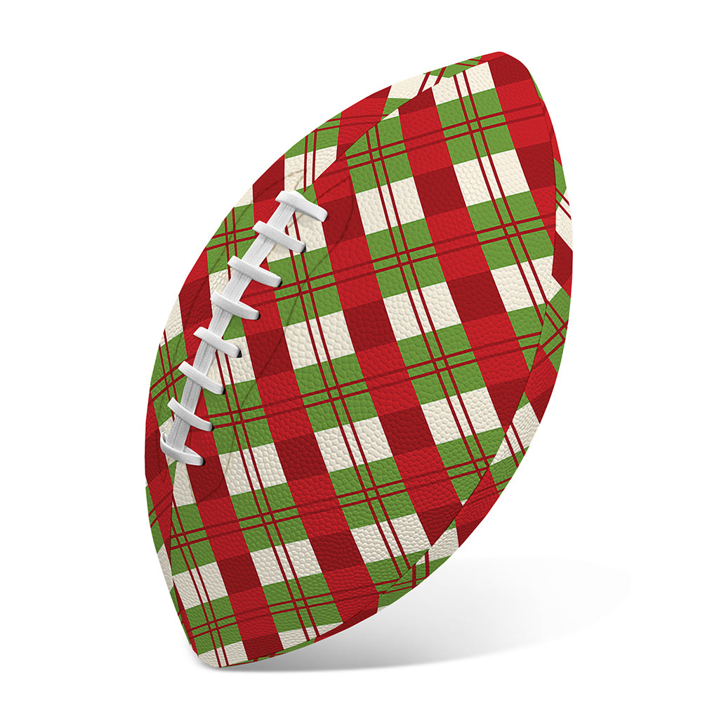 Merry Christmas Plaid Pattern Print Rugby Ball
