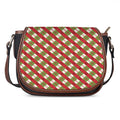 Merry Christmas Plaid Pattern Print Saddle Bag
