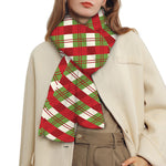Merry Christmas Plaid Pattern Print Scarf